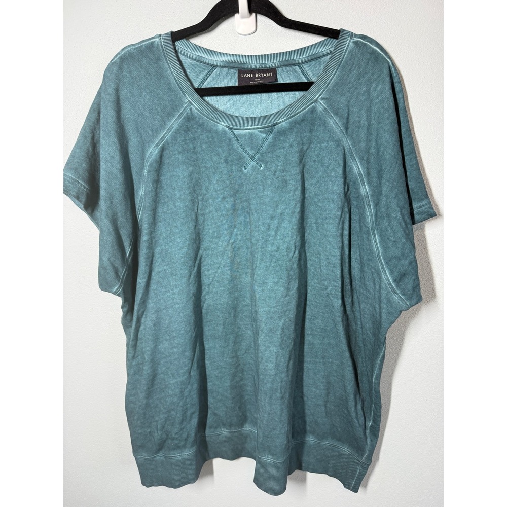 Lane Bryant Sweatshirt Top Size 18/20 Blue Burnout Athleisure Loune Casual Beach